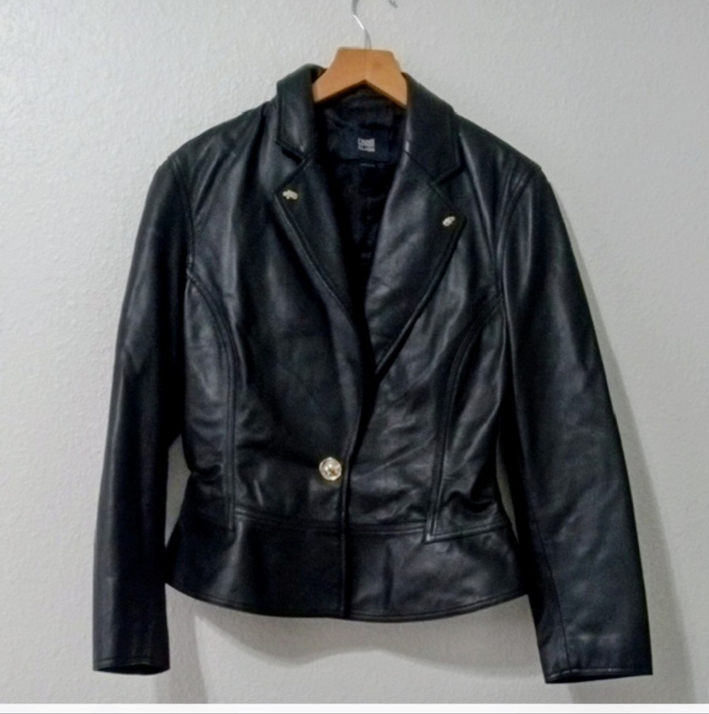 Cavalli Class Leather Jacket